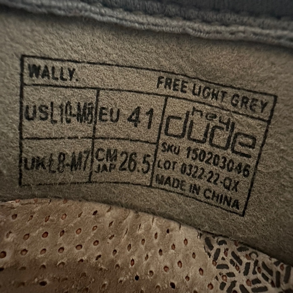 Hey Dude Men’s Wally Free Light Grey Size 8 - Picture 8 of 8